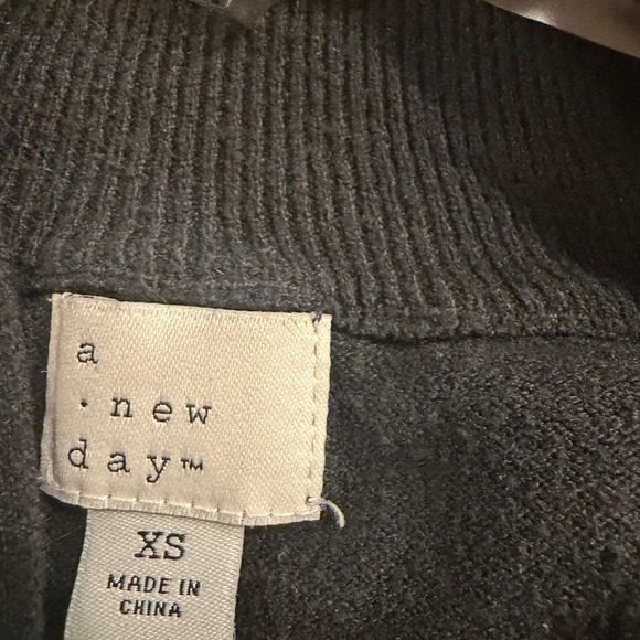 A New Day Womens Black Open Front Duster Cardigan Sweater Size XS Long Sleeve - Picture 3 of 5